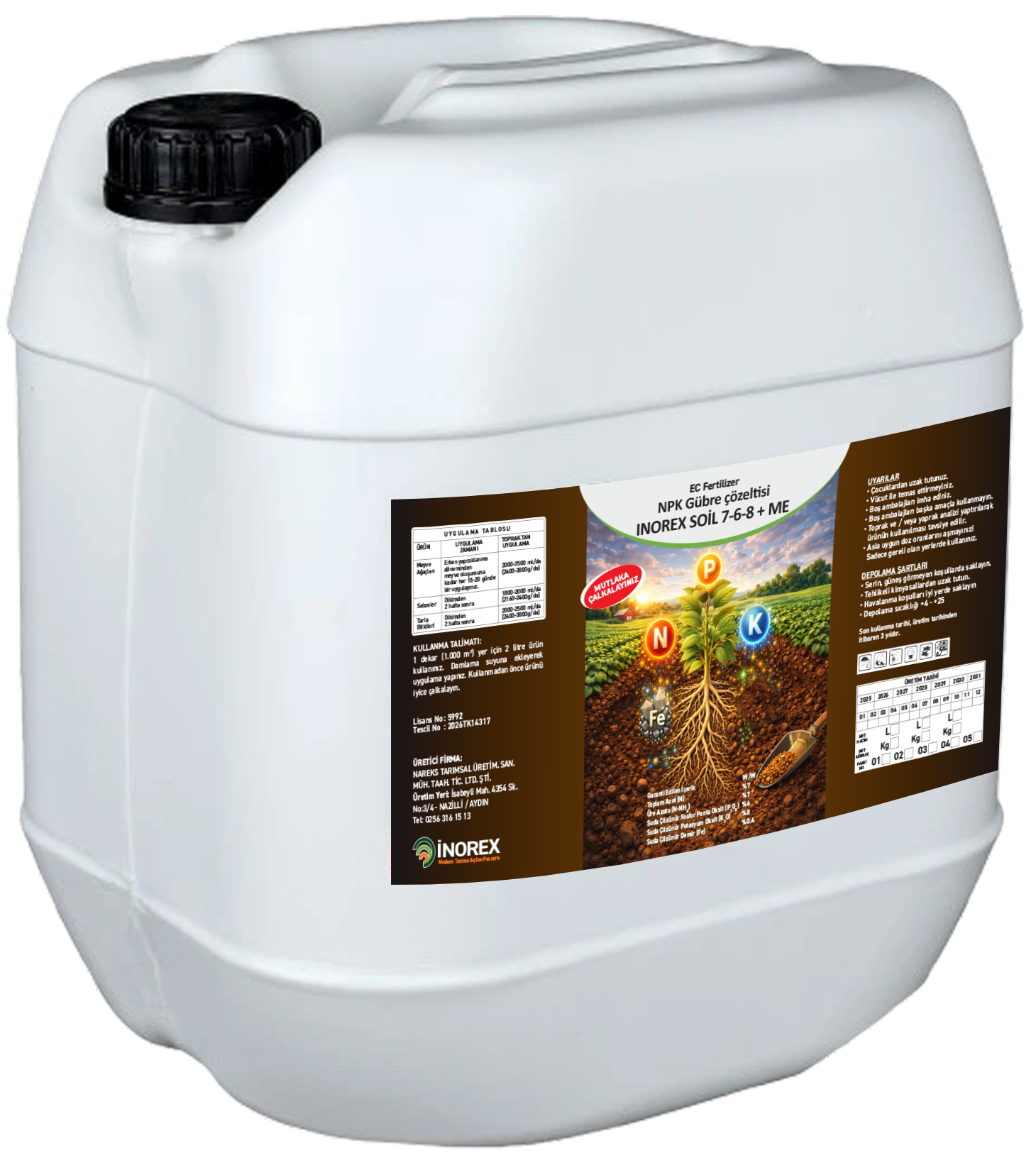 INOREX NPK (7-6-8 + ME) (Nano NPK Fertilizer – Liquid)